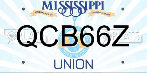 QCB66Z Mississippi License Plate