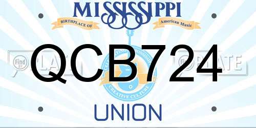 QCB724 Mississippi License Plate