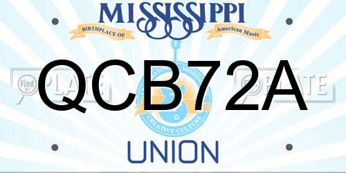 QCB72A Mississippi License Plate
