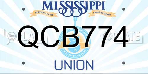 QCB774 Mississippi License Plate