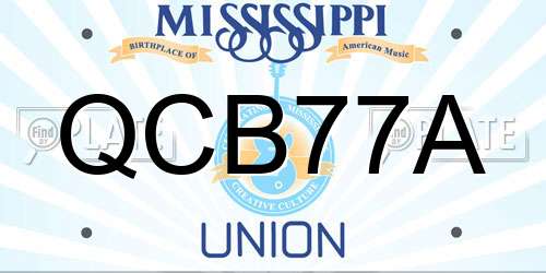 QCB77A Mississippi License Plate