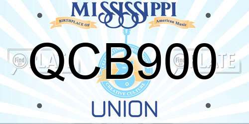 QCB900 Mississippi License Plate
