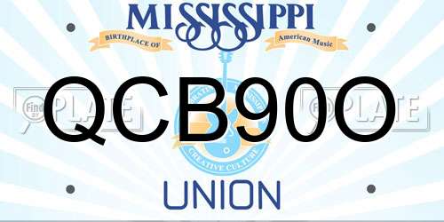 QCB90O Mississippi License Plate