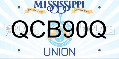 QCB90Q Mississippi License Plate