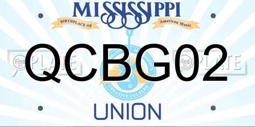 QCBG02 Mississippi License Plate