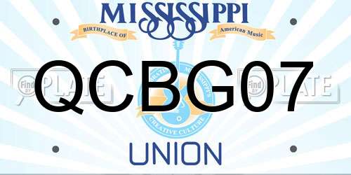 QCBG07 Mississippi License Plate