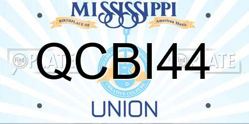 QCBI44 Mississippi License Plate