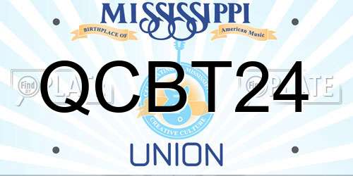 QCBT24 Mississippi License Plate