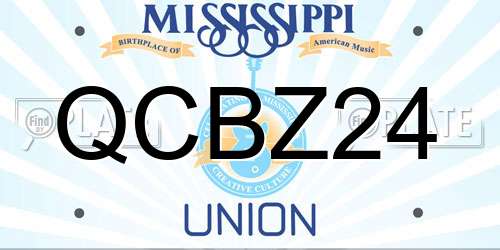 QCBZ24 Mississippi License Plate