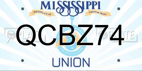QCBZ74 Mississippi License Plate