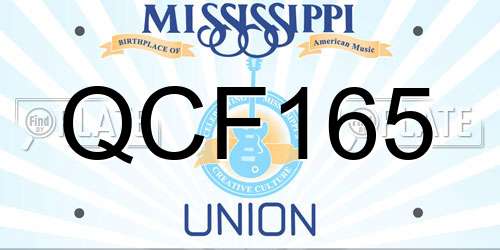 QCF165 Mississippi License Plate