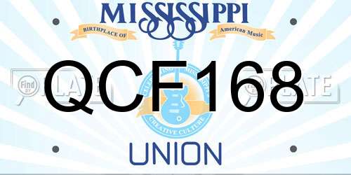 QCF168 Mississippi License Plate