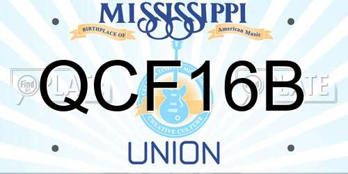 QCF16B Mississippi License Plate