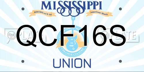 QCF16S Mississippi License Plate