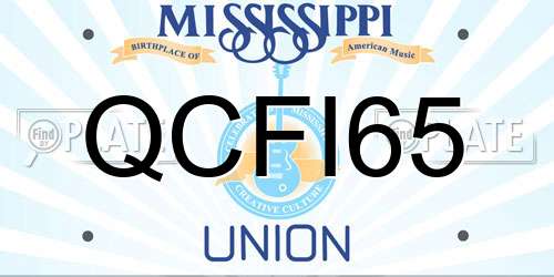 QCFI65 Mississippi License Plate