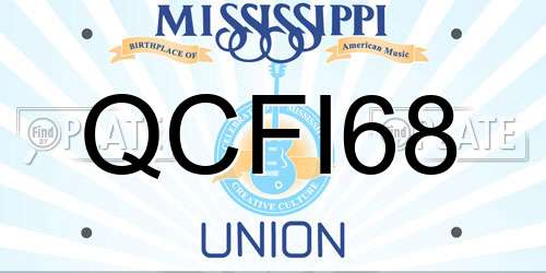 QCFI68 Mississippi License Plate