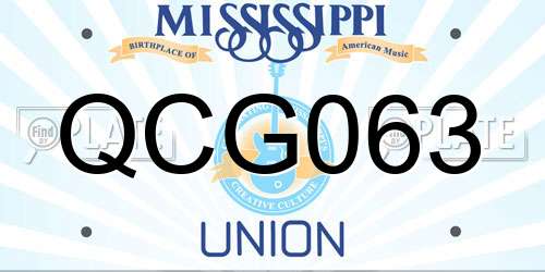 QCG063 Mississippi License Plate