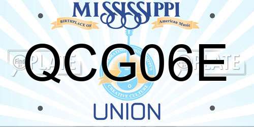 QCG06E Mississippi License Plate