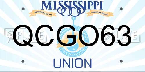 QCGO63 Mississippi License Plate