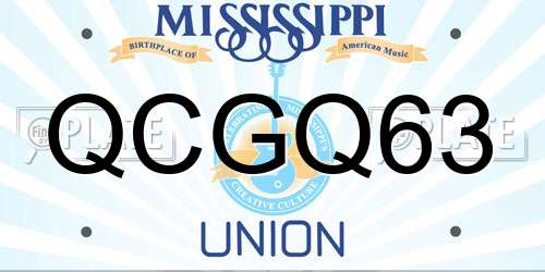 QCGQ63 Mississippi License Plate