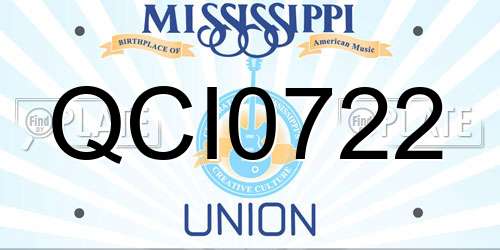 QCI0722 Mississippi License Plate