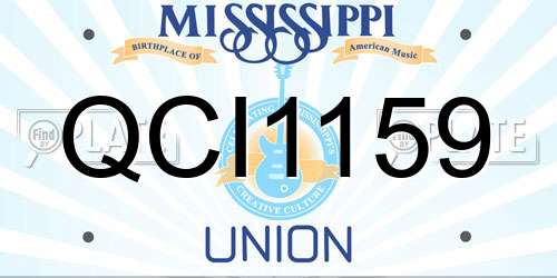 QCI1159 Mississippi License Plate