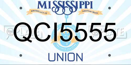 QCI5555 Mississippi License Plate