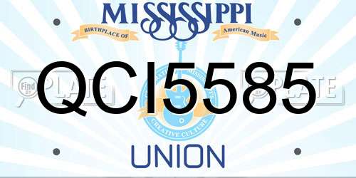 QCI5585 Mississippi License Plate