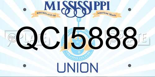 QCI5888 Mississippi License Plate