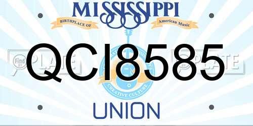 QCI8585 Mississippi License Plate