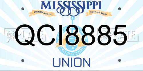 QCI8885 Mississippi License Plate