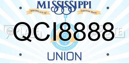 QCI8888 Mississippi License Plate