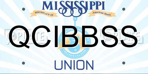 QCIBBSS Mississippi License Plate