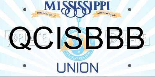 QCISBBB Mississippi License Plate