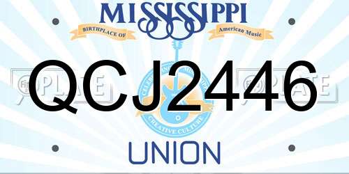 QCJ2446 Mississippi License Plate