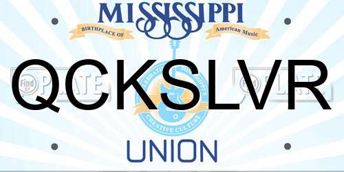 QCKSLVR Mississippi License Plate