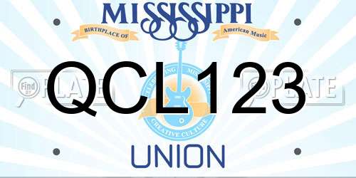 QCL123 Mississippi License Plate