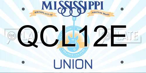 QCL12E Mississippi License Plate