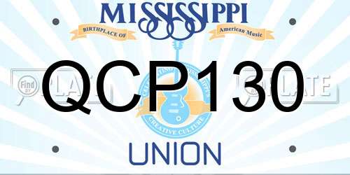 QCP130 Mississippi License Plate
