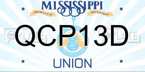 QCP13D Mississippi License Plate