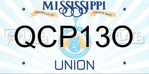 QCP13O Mississippi License Plate