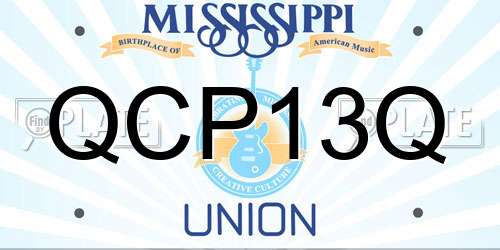 QCP13Q Mississippi License Plate