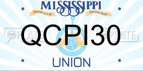QCPI30 Mississippi License Plate