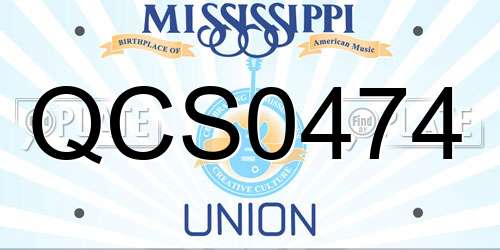 QCS0474 Mississippi License Plate