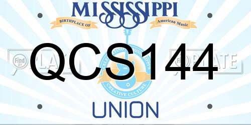 QCS144 Mississippi License Plate