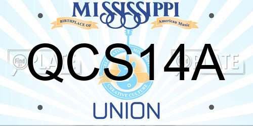 QCS14A Mississippi License Plate