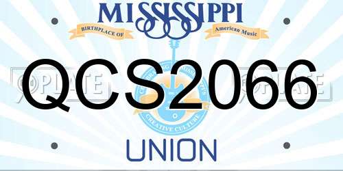 QCS2066 Mississippi License Plate