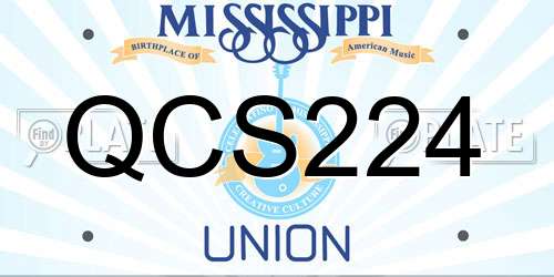 QCS224 Mississippi License Plate