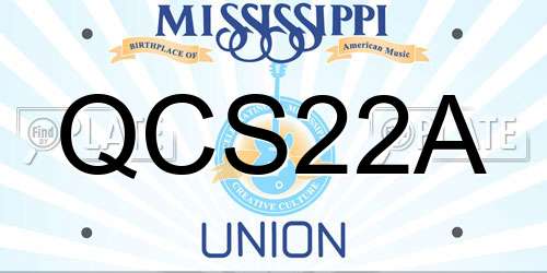 QCS22A Mississippi License Plate