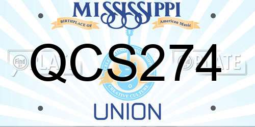 QCS274 Mississippi License Plate